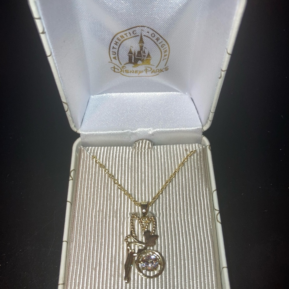 Disney Gold TinkerBell Pendant Necklace